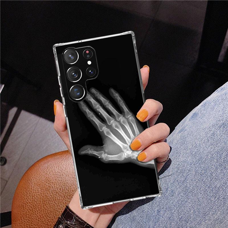 Autumu X Ray Hand Bones Phnoe Case for Samsung Galaxy S26 S25 Edge S23 S24 Ultra S22 Plus S21 S20 FE Unique Cover Soft Coque Gal