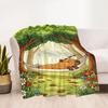 1pc Cute Bear Watching Stars Blanket Comfortable Soft Lightweight All Season Multi Purpose Blanket Travel Camping Picnics Sofa Office bedroom Friends