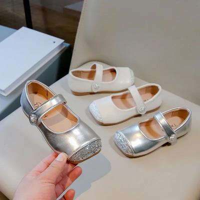 Chaussures Plates pour Petites Filles Style Coréen Nouvelles Chaussures en Cuir Patchwork pour Enfants Mode Causal Chaussures de Princesse pour Enfants pour Fête de Mariage