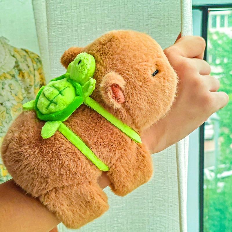 Green Little Turtle Backpack ideal for Kapibala Back Decorations Cute Plush Little Turtle Dolls Backpack Doll Dressing Decorations Bag