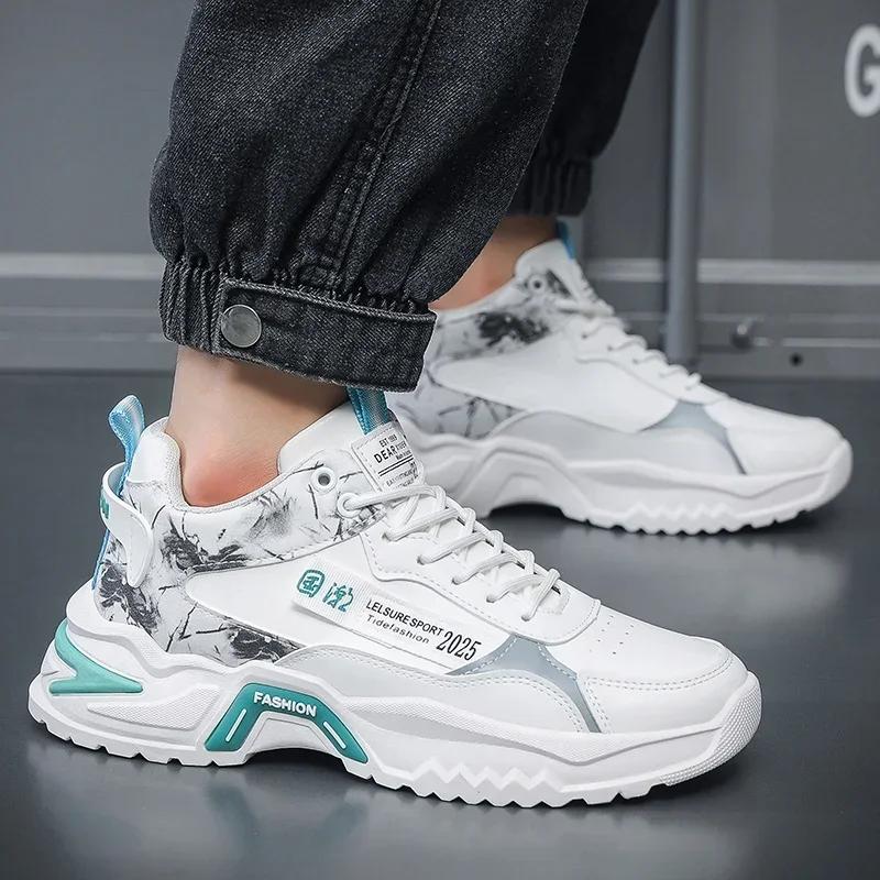 Fashion Men S Shoes Autumn Winter 2024 New High Top Sneakers Sports Casual Running Shoe Dad Breathable Wear Resistant
