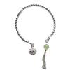 Ding Dang Bracelet: Personalized Double Palace Bell with Twisted Wire