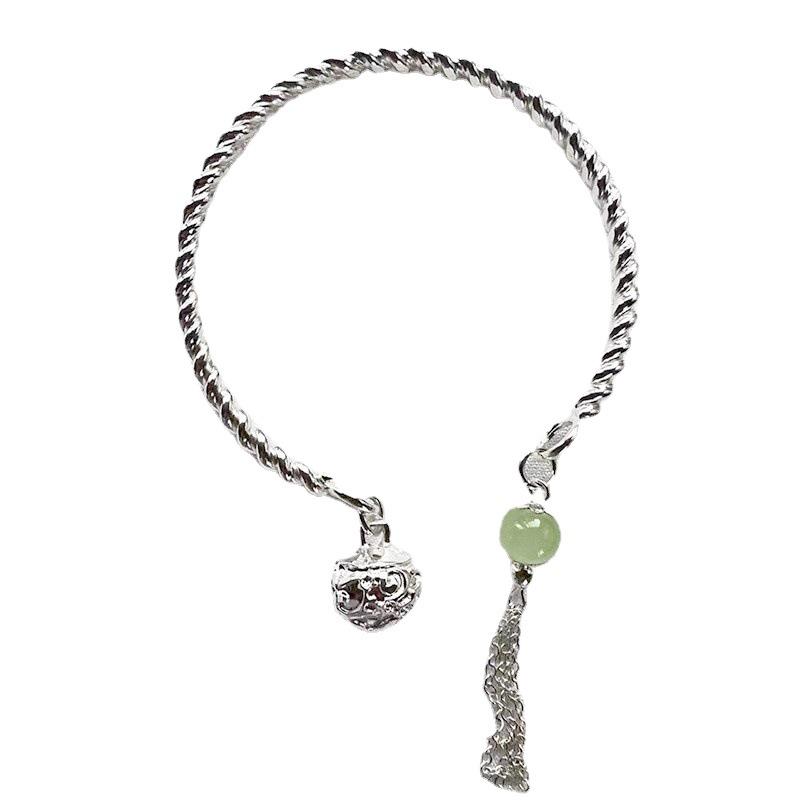 Ding Dang Bracelet: Personalized Double Palace Bell with Twisted Wire
