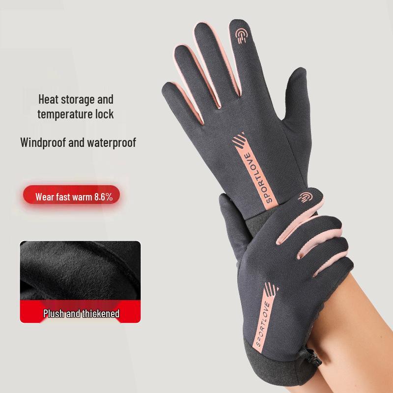 Windproof Waterproof Fleece-Lined Winter Gloves for Men & Women – Touchscreen Sports Gloves for Cycling, Skiing & Cold Weather