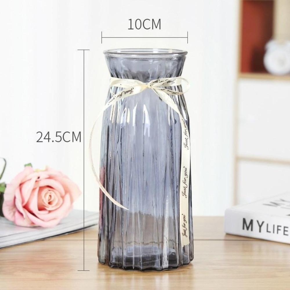 Nordic Transparent Glass Vase Hydroponic Green Ivy Plants Color Glass Vase Flower Arrangement Vase Living Room Decoration