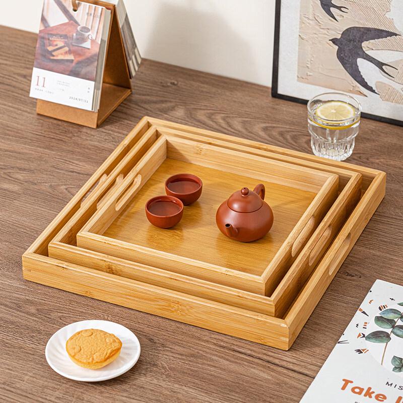 Japanese Style Rectangular Bamboo Serving Tray