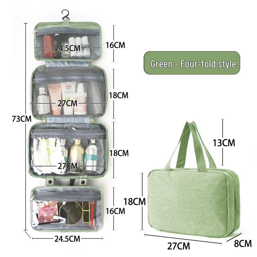 Travel-Friendly Multi-Color Hanging Toiletry & Makeup Bag with Wet and Dry Compartments