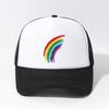 Rainbow Brushstroke Trucker Hat Breathable Mesh Baseball Cap Unisex Casual Sports Cap