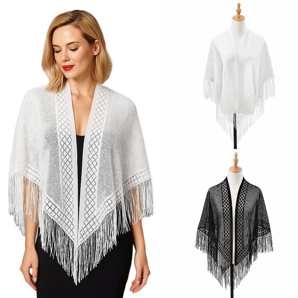 Solid Color Lace Scarf Elegant Triangle Scarf Trendy Women Neckerchief  Women Accessories