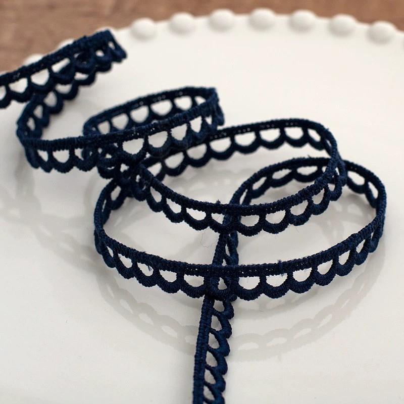 5 Yards White Black Hollow-Qut Lace Trim Embroidered Lace Fabric Ribbon Trimming Dress Costume Supplies DIY Craft 1CM Wide
