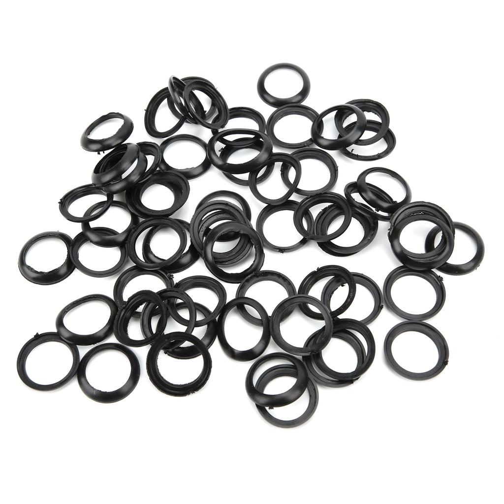 60Pcs 15MM Fishing Rod Spacer Ring Silicone Fishing Pole Handle Guides Rings Black