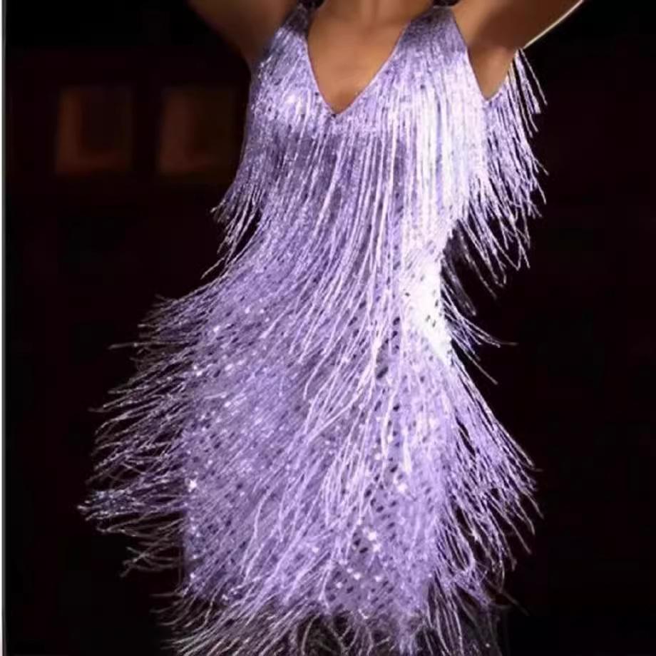 Sexy V-Neck Backless Bodycon Dress for Women 2024 Summer Fringe Tassel Club Party Prom Mini Dress Elegant Flapper Dress Vestidos