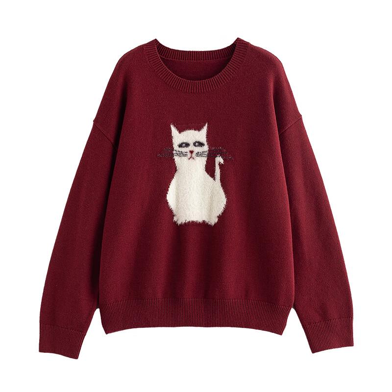 Chuyu Illustrator Kollaboration Katze Jacquard Strickpullover