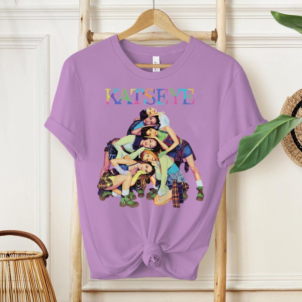 Unisexs Casual Katseye Girl Group Graphic Tshirts Unisex Summer Short Sleeve Vintage Hip Hop Singer Tees Gifts For Fan
