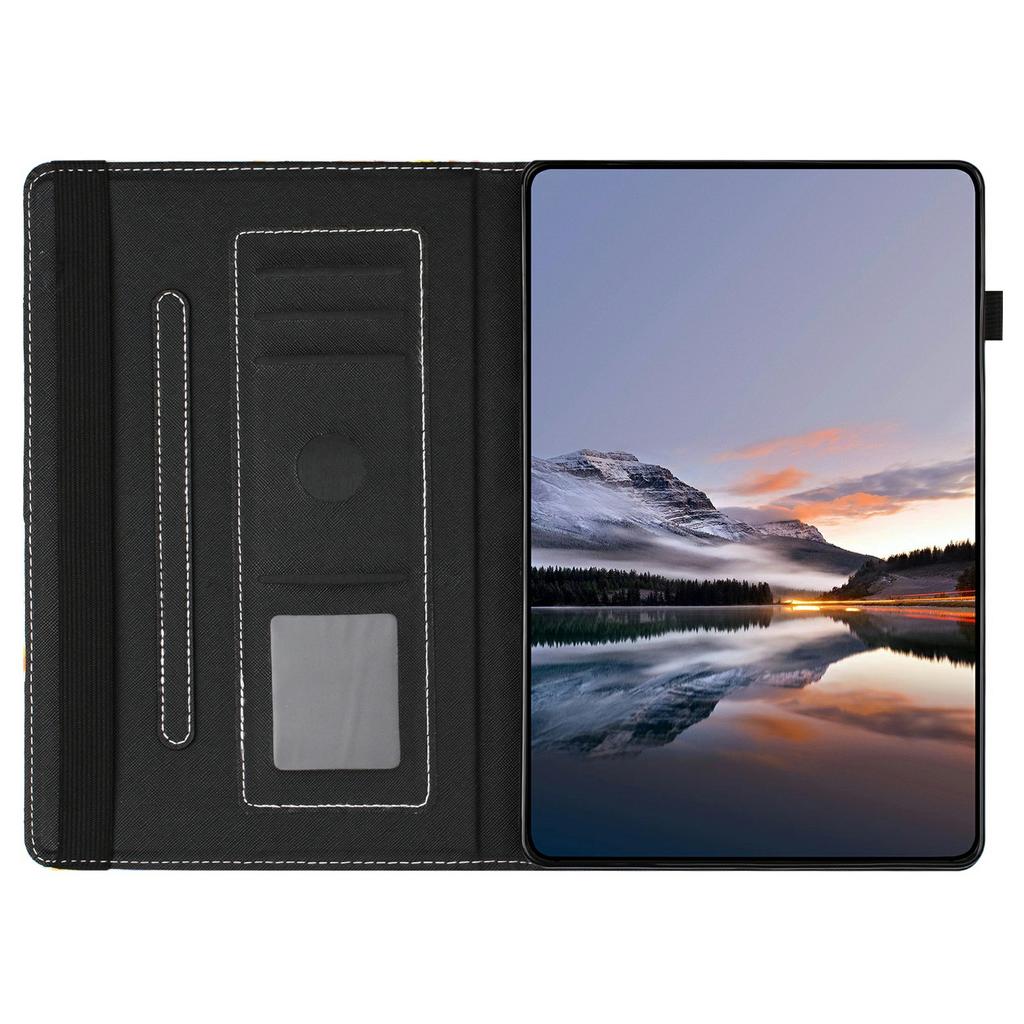 Kožené pouzdro s malbou v litchi vzoru pro Samsung Galaxy Tab A 10.1 (2016) Pouzdro na tablet T580 T585 se slotem na kartu s funkcí automatického probuzení/uspání