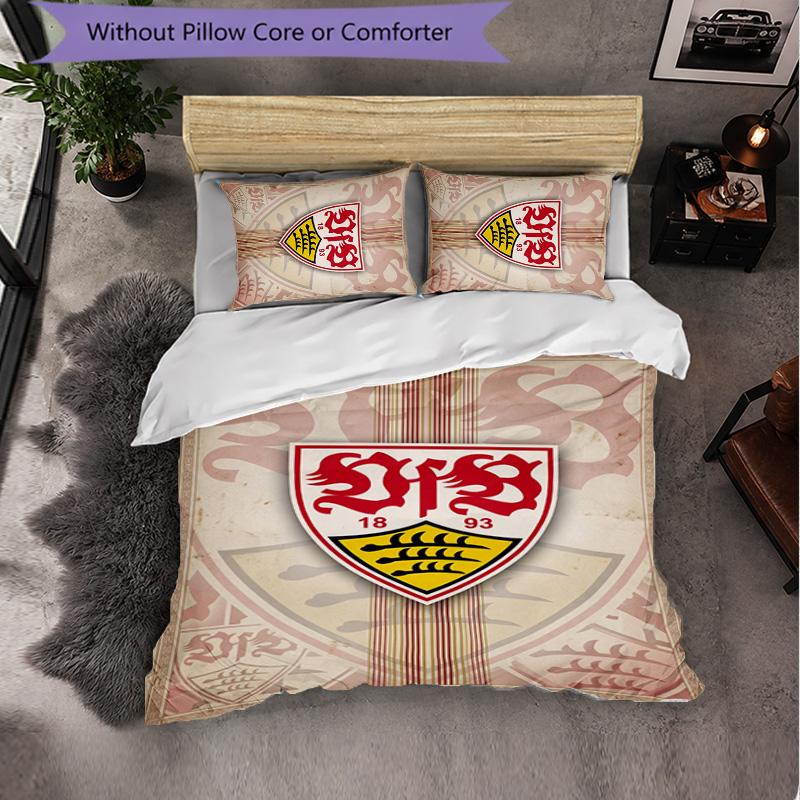 Biancheria da letto a tema VfB Stuttgart Set 3 Pezzi Copripiumino Biancheria da letto Decorativa per Camera Adolescenti Decorazione Casa