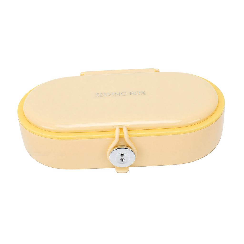 Sewing Tools Set Portable Needle and Thread Set Compact Sewing Tools Box for Home Cream Yellow