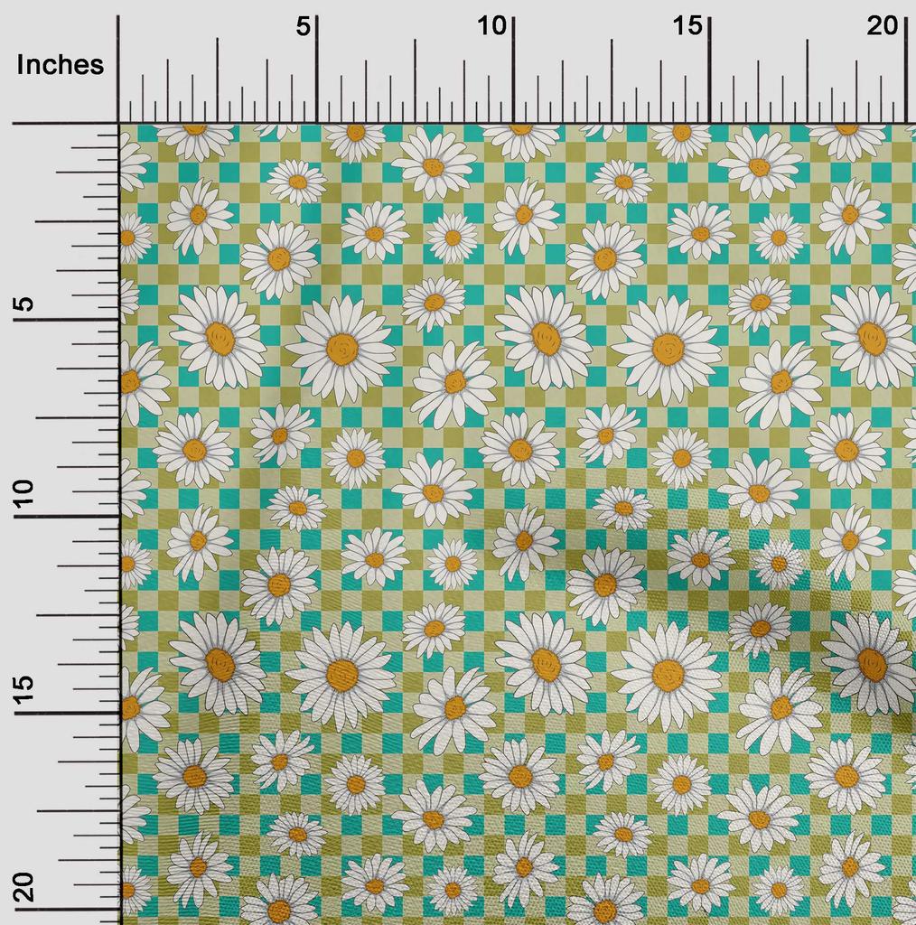 oneOone Cotton Flex Black Fabric Sunflower Floral Dress Material Fabric Print Fabric By The Yard 40 Inch