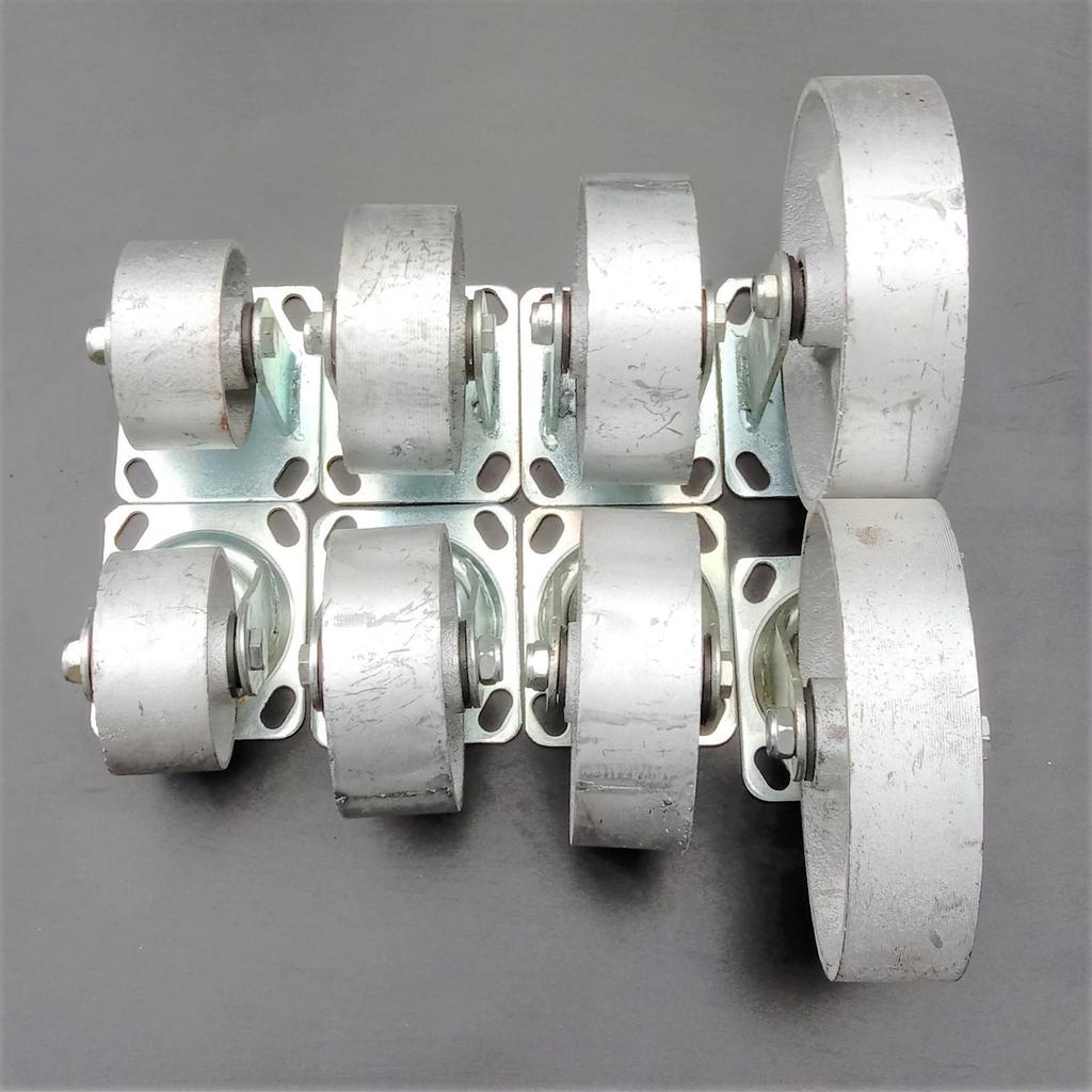 Heavy Duty Cast Iron Caster Wheel for Industrial Trolleys and Flat Cars.