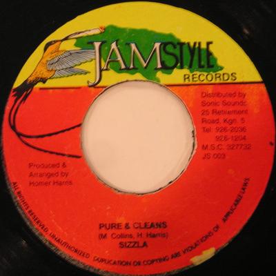7inch Record SIZZLA - Pure & Cleans JS003 Jamstyle Record Jamaica Reggae, Ska & Dub Used