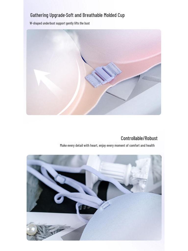 Seamless Push-Up Front-Closure Bra & Panty Set: Wire-Free, Anti-Sagging & Shaping for Smaller Chests