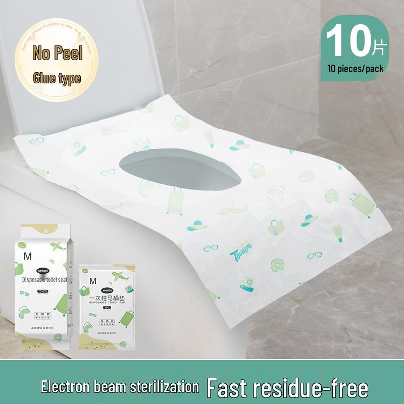 Individually Wrapped No-Peel Disposable Toilet Seat Cover for Travel & Hotel Use