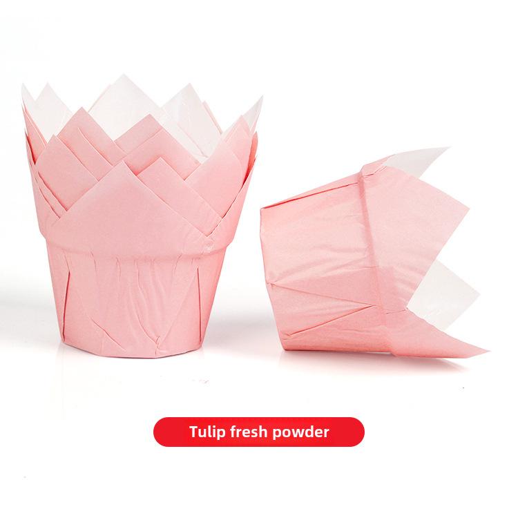 Mehrfarbige Flammen Hochtemperatur Ölfest Tulpenförmige Cupcake-Förmchen