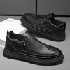 Fashion Men's Waterproof Leather Boots Spring Autumn Casual Non-slip Thick Sole Chef Work Round Toe Side Zip Comfort Walking Shoes