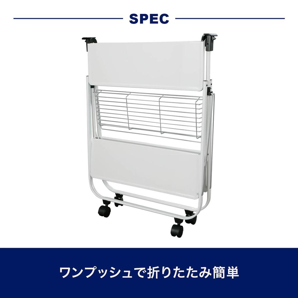 Dulton Folding Silver A trolley that is a kind of longing and a dream Storage shelf Rack Tool wagon Assembled Height 690mm Width 690mm Depth 405mm