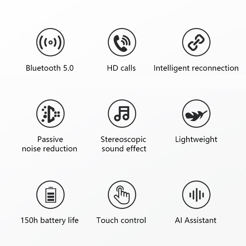 Baseus W09 TWS wireless earbuds with a microphone and a charging case
