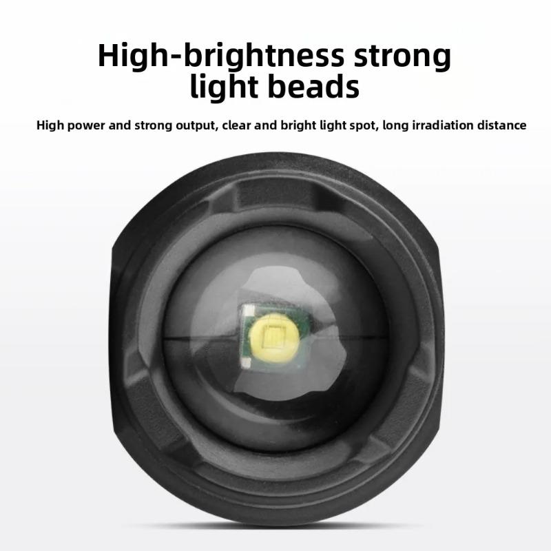 Multifunctional High Brightness Portable Flashlight ABS Zoomable Torch for Outdoor Camping Hiking Home Emergency