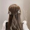 Elegant Faux Pearl Hair Clip Women High Ponytail Small Butterfly Catch Clip Side Clip Back Head Plate Girls Hair Accessories