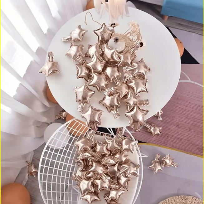 50pcs 5 Inch Star Shaped Foil Balloons Party Decorations for Events Celebrations and Gatherings Durable Lightweight Design