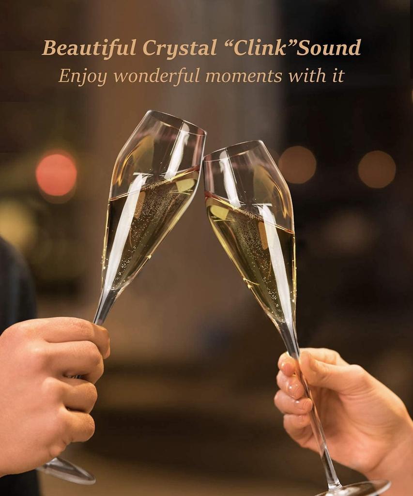 Champagne Champagne Wedding Crafted by Stylish Crystal Glass Morning Plade Glass, Flute, Artisans, (1 Piece)