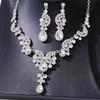 Elegant Bridal Jewelry Set: Clavicle Necklace & Earrings for Wedding or Party