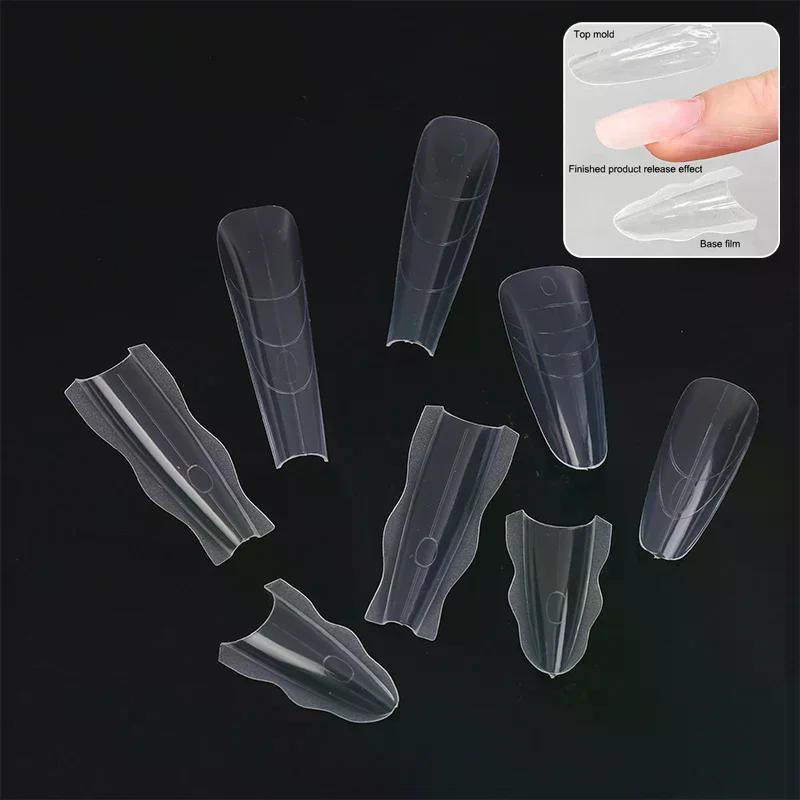 60Pcs Sandwich Nails Forms Nail Mold for Quick Nails Extension Plastic Nail Form Tools for Beginners Professionals Women
