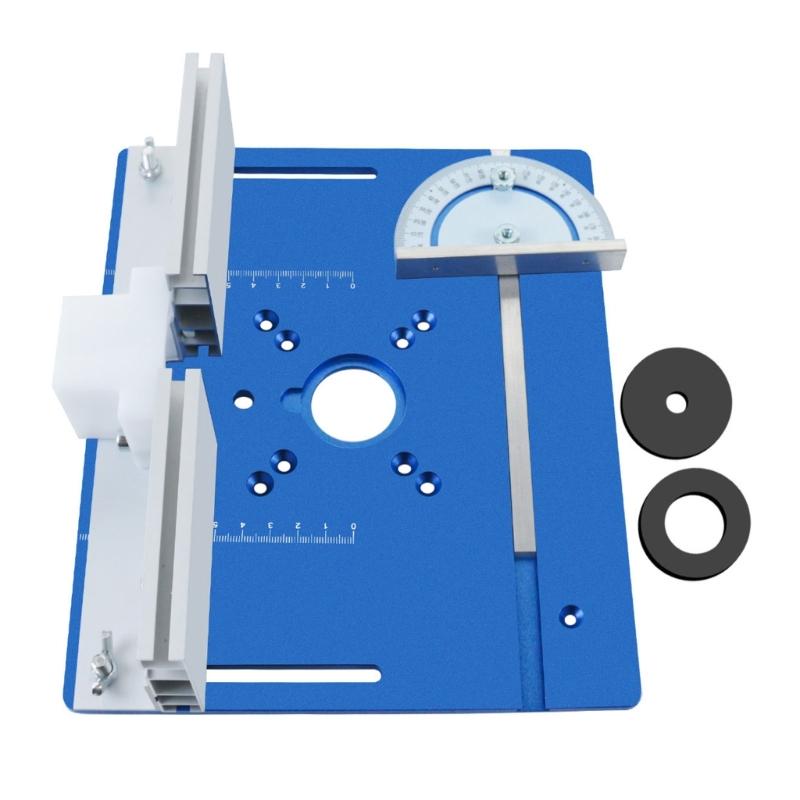 Woodworking Benches Router Flip Plate with Miter Gauge Guide Aluminium Fence Sliding Brackets Multifunctional Trimming