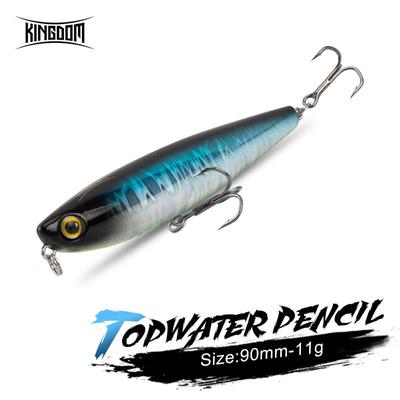 Kingdom Tužka Rybářské návnady 90mm Povrch Plovoucí Tvrdé návnady Top Water Procházka Pes Umělé Rybářské Woblery Bass Plastové Walker
