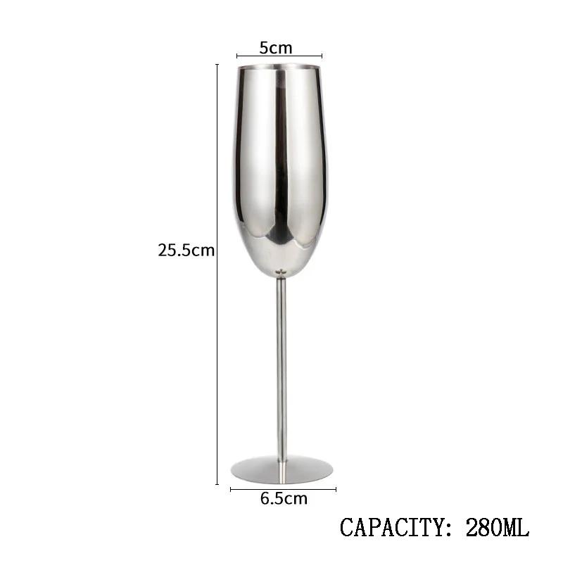 304 Stainless Steel Goblet Champagne Glasses Original Cocktail Glass Creative Unbreakable Metal Restaurant Champagne Wine Glass