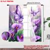2pcs Purple Butterfly Calla Lily Curtains Digital Printing   Vibrant Butterfly and Flower Pattern for Bedroom Living Room Decor
