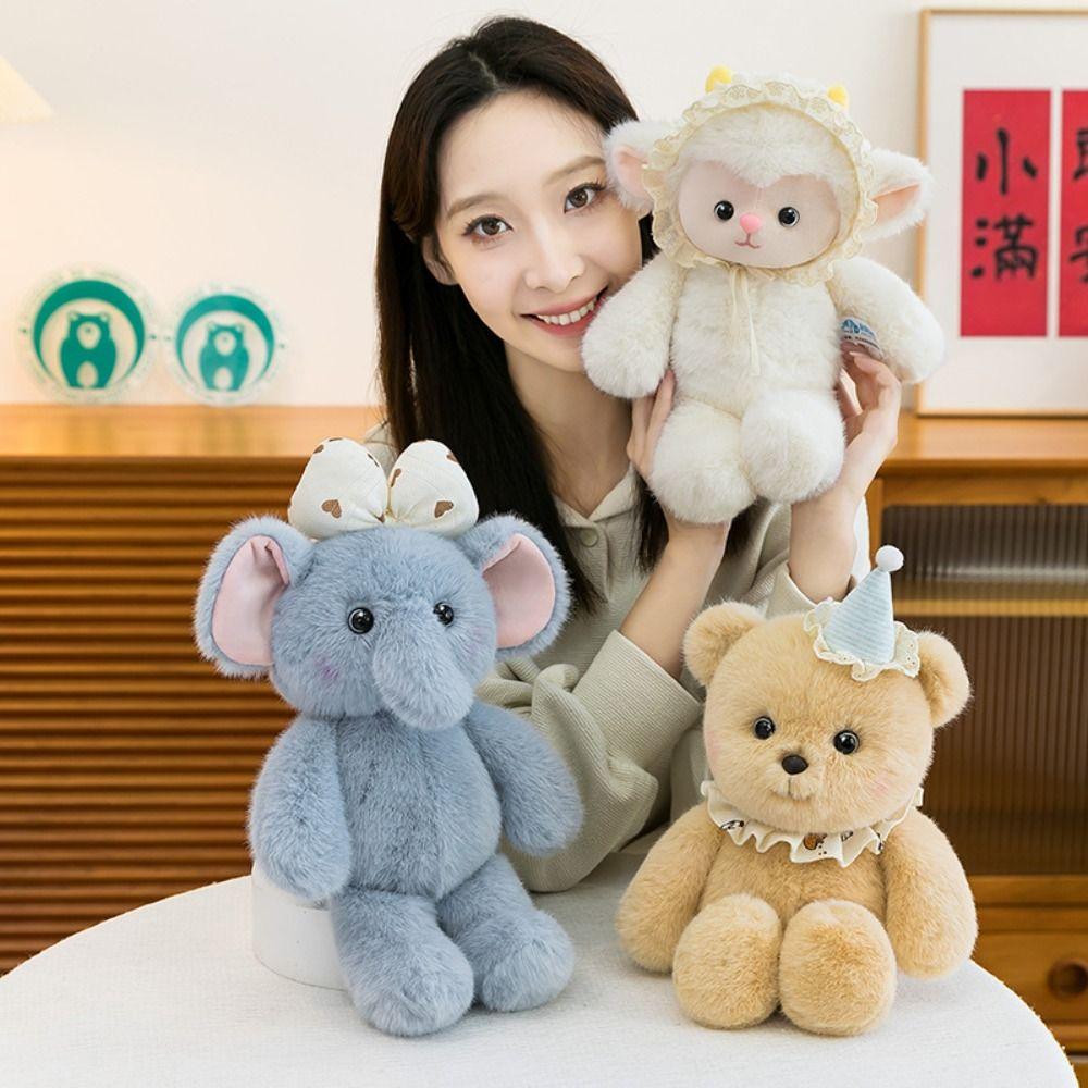 Stuffed Animals Elephant Plush Toys Throw Pillow Lamb Animals Doll Little Bear Plush Toy Kids Toy
