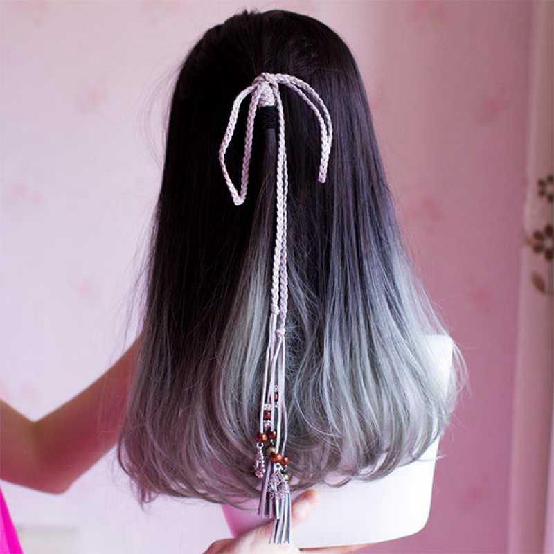New Chinese Style Women's Tassel Hairbands Retro Hanfu Red Hair Rope Braided Bow Girl Headband Hair Accessories Headdress