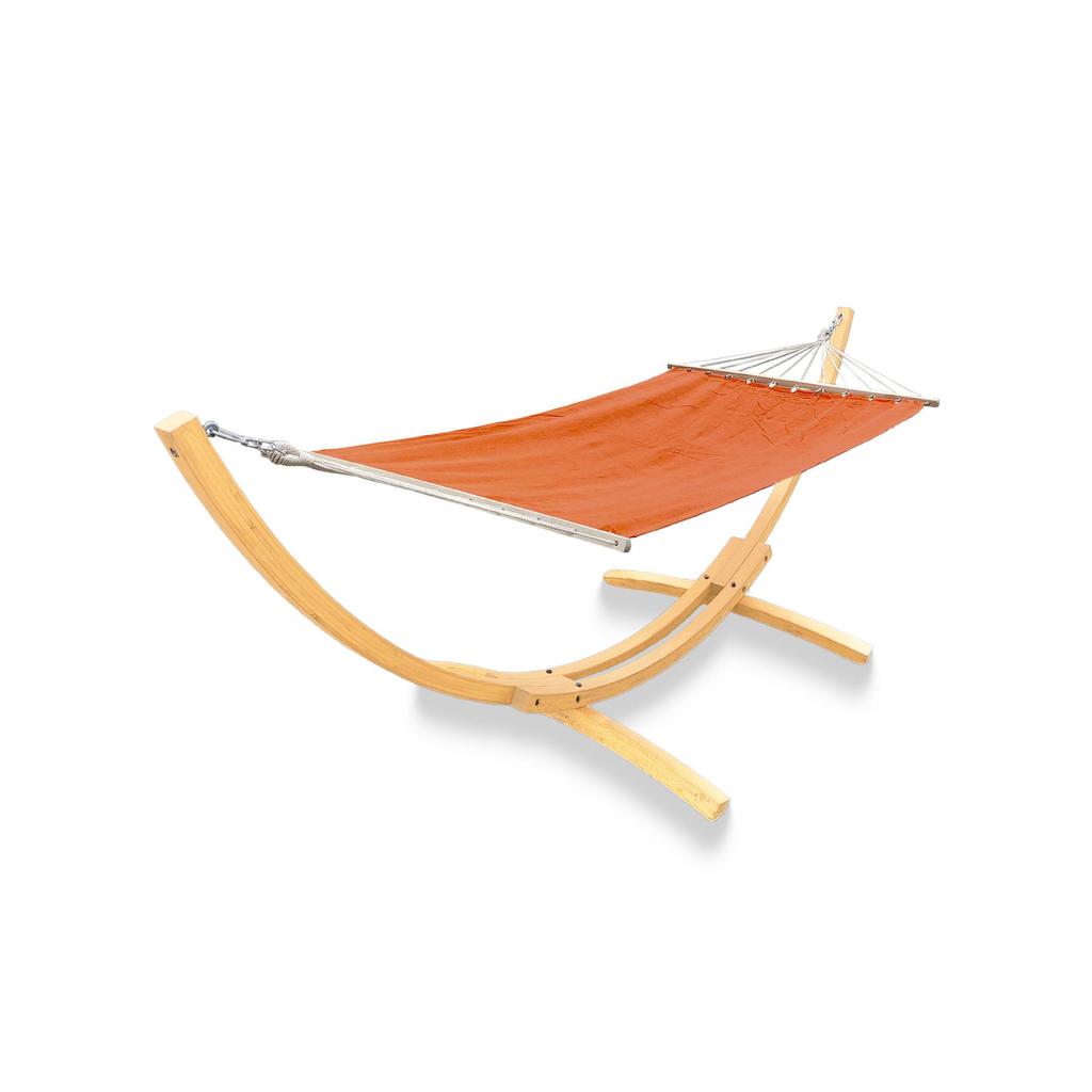 Outdoor Balcony Rocking Chair and Swing Hammock with Wooden Stand