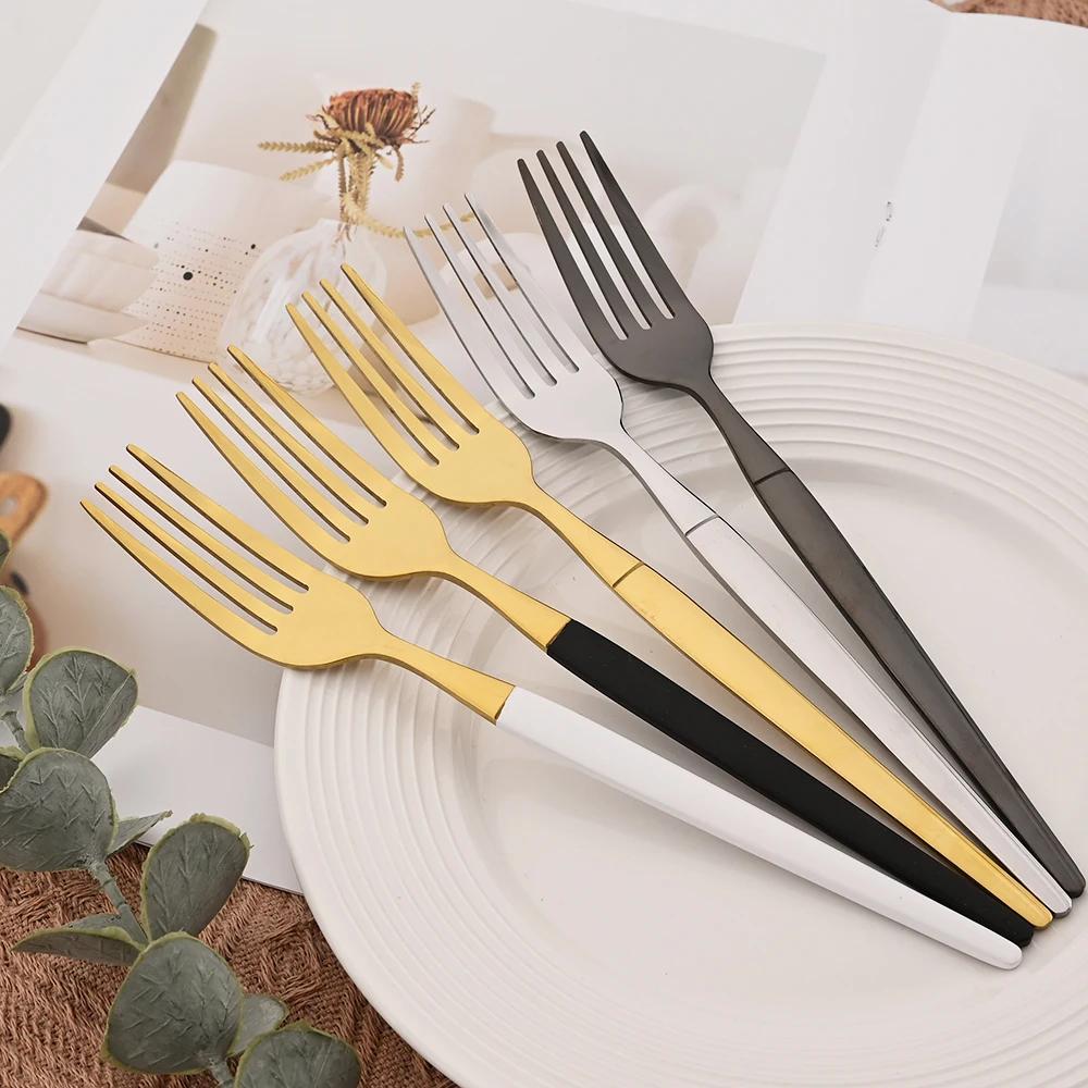 24Pcs Stainless Steel Dinnerware Set Dinner Knife Fork Spoon Cutlery Set Kitchen Flatware Tableware Silverware Sets