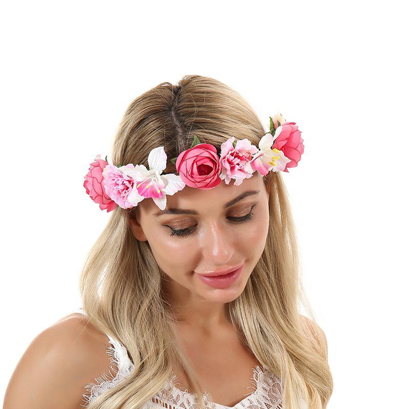 Braut Boho große Blume Stirnband Girlande Festival Hochzeit Krone Reben Haarband