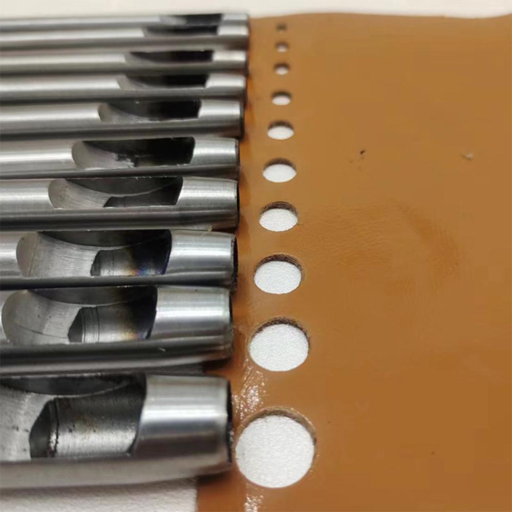 10pcs Leather Punch Hollow Set Hole Craft Set Hollow Puncher Belt Leathercraft Punch Leather Tool