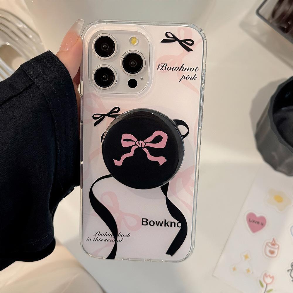 Dvouvrstvý sladký chladivý mašličkový držák pouzdro na mobilní telefon 16 Vhodné pro 14 Apple 15 Promax Měkký Iphone1311