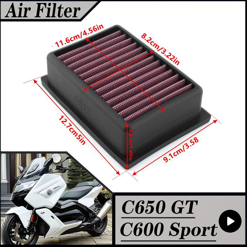 FOR BMW C650GT 2012-2020  C600 Sport 2012-2018  Motorcycle High Flow Air Filter Intake Cleaner C650 GT C600Sport