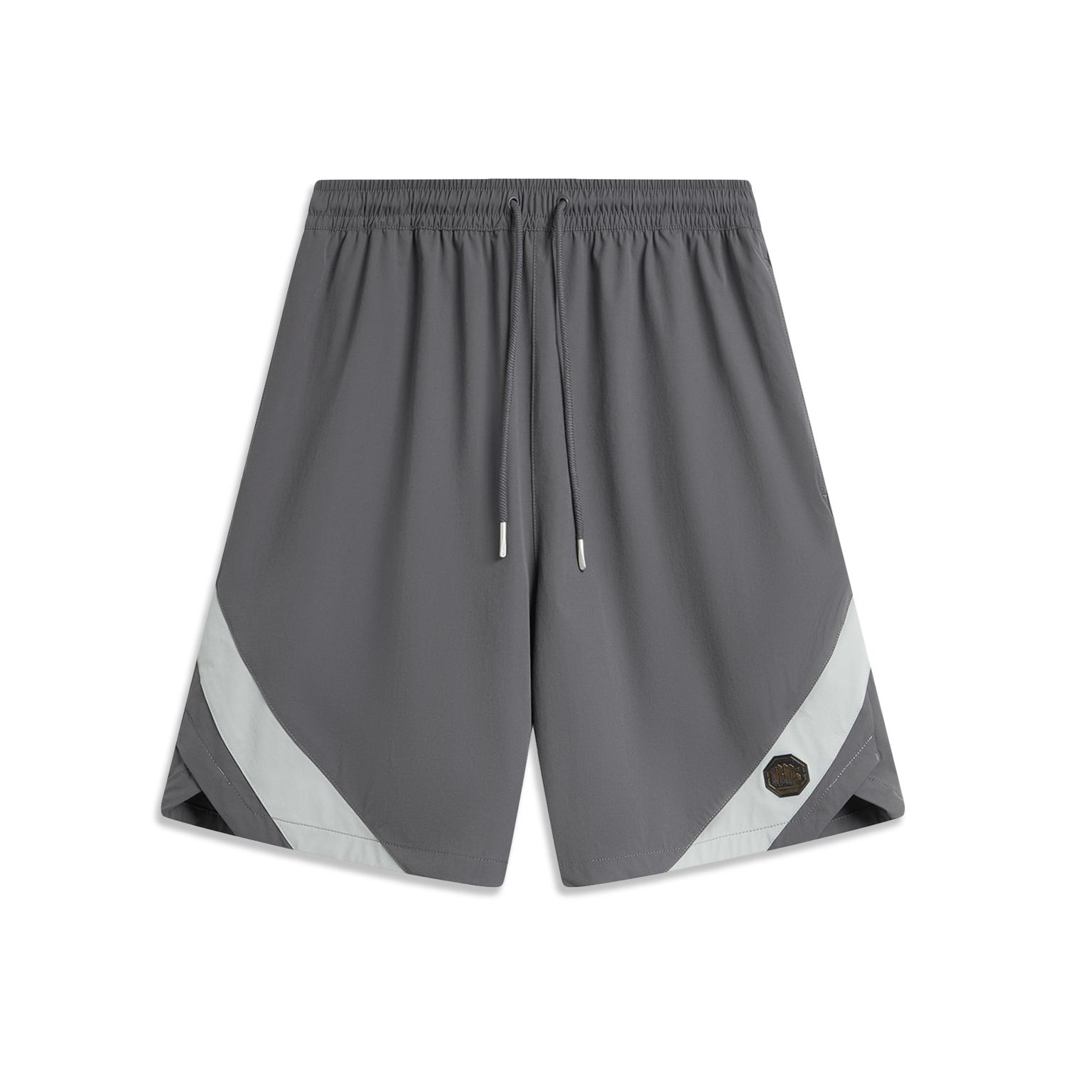 

Li-Ning Comfortable Versatile Simple Sports Shorts Men Shorts Black Pine-Grey AKSV747-1 L