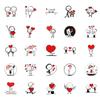 50 Stick Lines Villain Graffiti Sticker Red Love Personality Cartoon Diy Hand Account Sticker